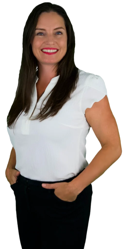 Castilia Cava, owner of Casti Buys Houses, standing confidently with a smile, ready to help homeowners sell their houses quickly for cash.